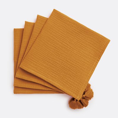 Lot de 4 serviettes de table gaze de coton, Kumla LA REDOUTE INTERIEURS