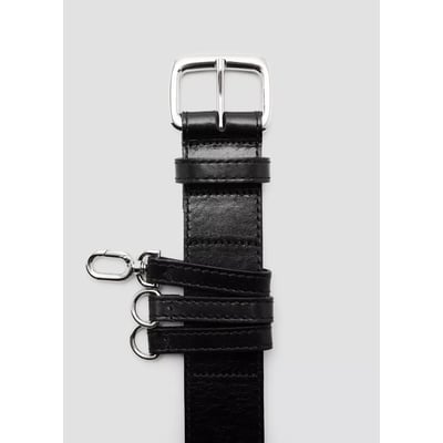 Ceinture en cuir avec passants MANGO