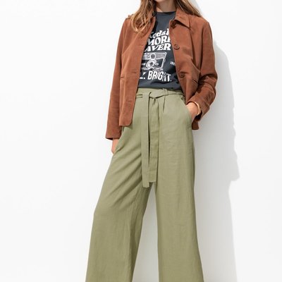 Pantalon large en lin mélangé PROMOD