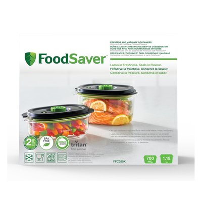 Boîte sous vide FFC025X01 lot 700ml + 1.2L FOODSAVER