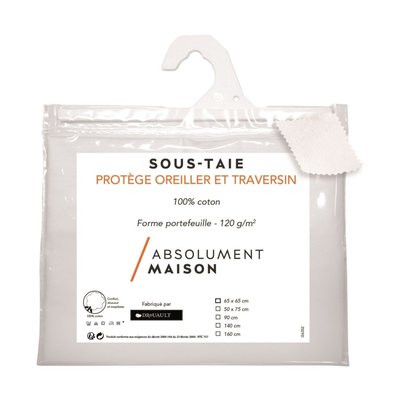 Sous Taie Pour Traversin Coton Blanc ABSOLUMENT MAISON