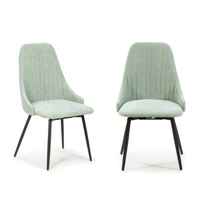 Lot de 2 chaises pivotantes en tissu avec pieds en métal noir L50 cm - ELMA CALICOSY
