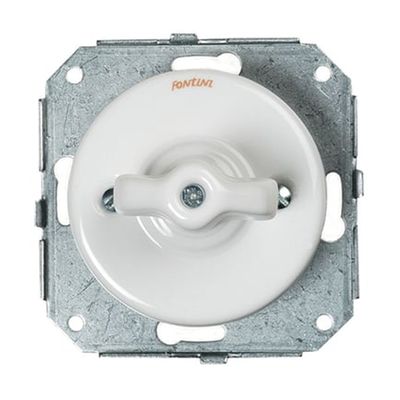 Interrupteur Double Va-et-vient Garby Colonial Manette Blanc Ø64,5 Mm FONTINI