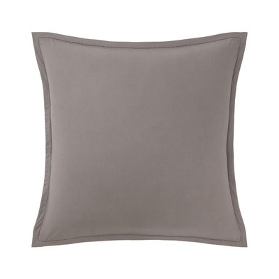 Taie d'oreiller en percale de coton gris, ALCOVE OLIVIER DESFORGES