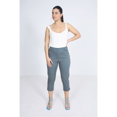 Pantalon 7/8 en coton strech imprimé JEAN-MARC PHILIPPE