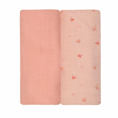 2 Langes bébé fille - Fleurs TROIS KILOS SEPT