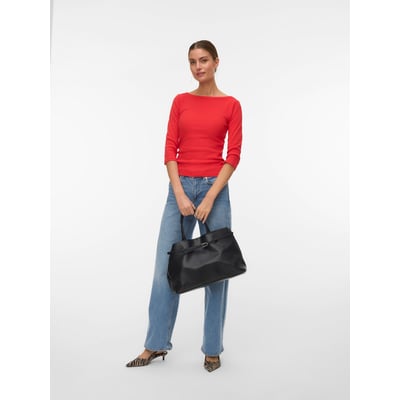 Haut Femme Vero Moda Noir - Taille Medium, Polyester, Manches Courtes, Occasion Très Bon état