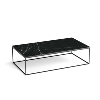 Table basse rect. métal acier noir marbre Mahaut AM.PM