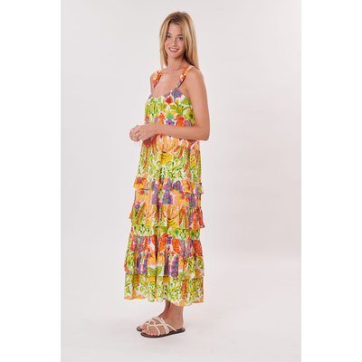 Robe longue imprimée à bretelles en coton TONIQUE DERHY