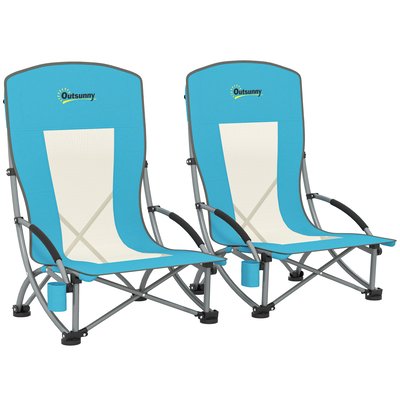 Lot de 2 chaises de plage pliantes légères poids net 2,7 Kg OUTSUNNY