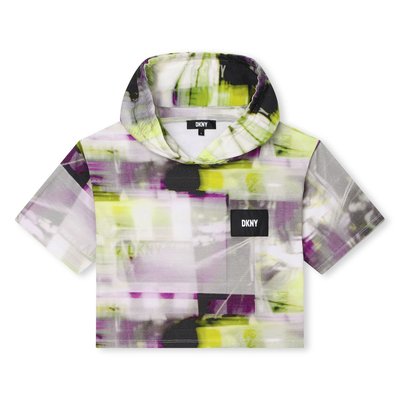 T-shirt à capuche en coton DKNY