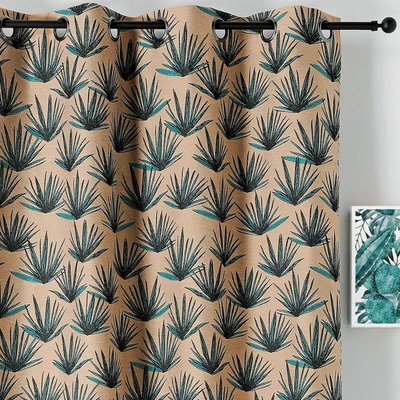 Rideau jacquard tamisant aux motifs exotiques LINDER
