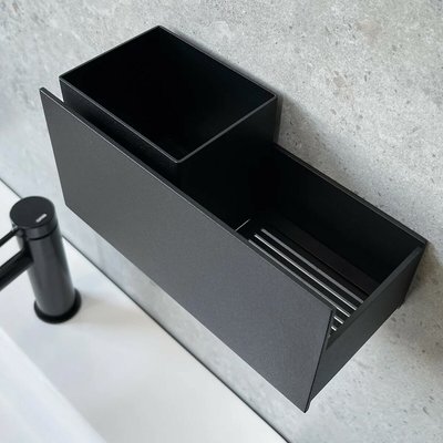 Полка-органайзер металлическая с двумя отсеками для ванны, 40 см SO'HOME