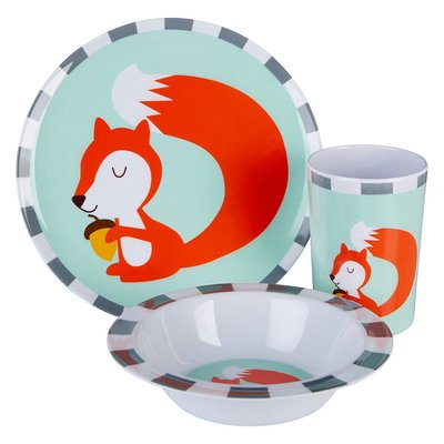 3-Piece Kids Squirrel Dinner Set SO'HOME