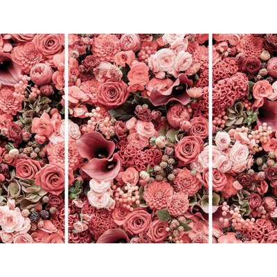 Triptyque sur toile fleurs 125x97 cm CEANOTHE