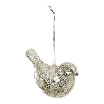 Oiseau décoratif à suspendre en verre argenté MATHILDE M