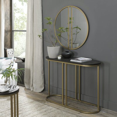 Console d'entrée design moderne bois noir et métal VALLEY PIER IMPORT