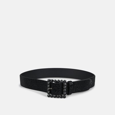 Ceinture en cuir avec boucle carrée et strass ALMA EN PENA