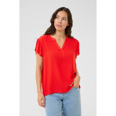 Blouse with short sleeve CREAM
