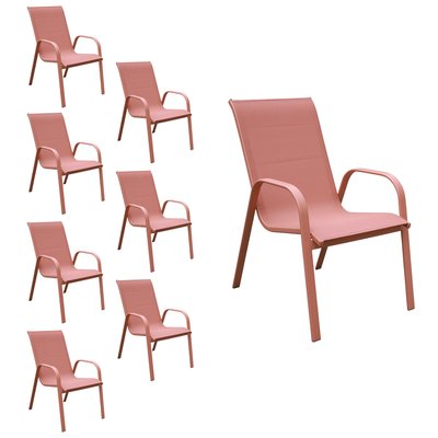 Chaises en textilène, lot de 8, MARBELLA HAPPY GARDEN