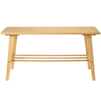 Banquette d'entrée en bambou avec étagère à chaussures 80x30x4Ocm WADIGA