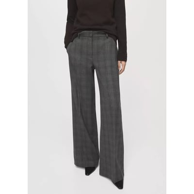 Pantalon de costume wide leg à carreaux MANGO