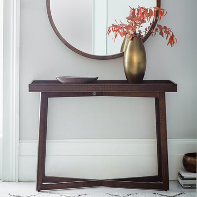 Barauni Boho Carved Wood Console Table ÉDITÉ