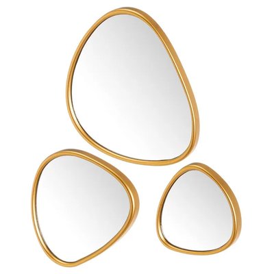 Set de 3 miroirs dorés 27x2x30cm WADIGA
