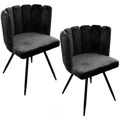 Lot de 2 Chaises design effet velours Ariel TOILINUX
