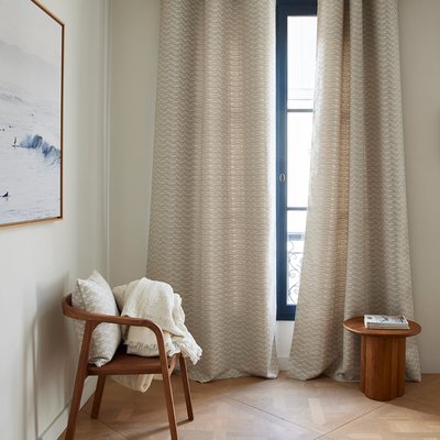 Rideau Kaplan Tamisant en Jacquard texturé et graphique Naturel 136x280 cm MADURA