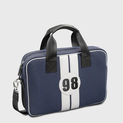 E2R Sac ordinateur 15 pouces tissu et cuir bleu homme Alberto OH MY BAG