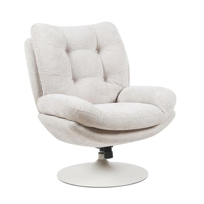 Fauteuil en tissu taupe et blanc Magnum AMADEUS