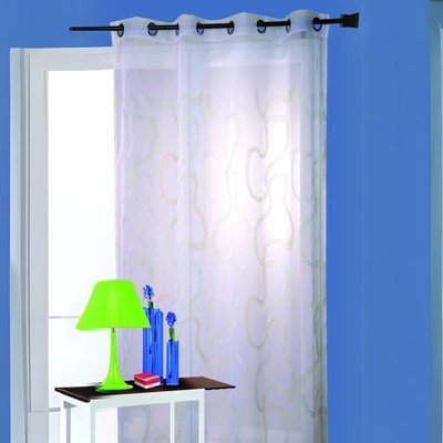 Voilage tissé et brodé en zig zag HOME MAISON