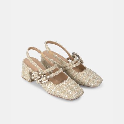Chaussures à talons décolletées avec boucles en strass et bout rond ALMA EN PENA