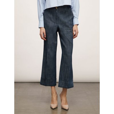 Jeans cropped imitation flammé 100 % coton MOTIVI