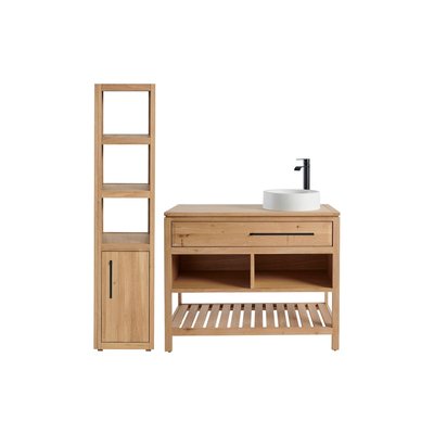 Meuble de salle de bain L100 et colonne rangement (ensemble) - BOSTON HELLIN, DEPUIS 1862