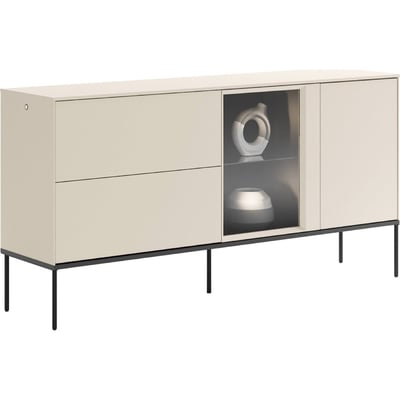 Buffet bas bois collection BELLEZO vitrine LED RECOLLECTION