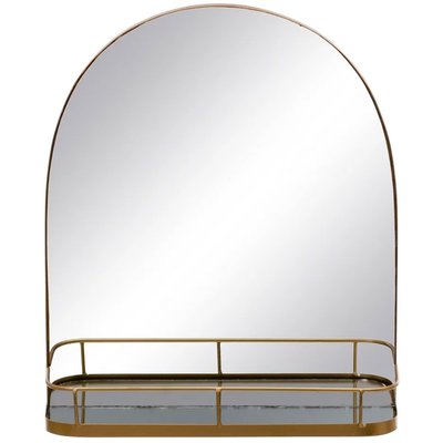 Miroir classique arche avec étagère en métal doré 40x12x46.5cm WADIGA