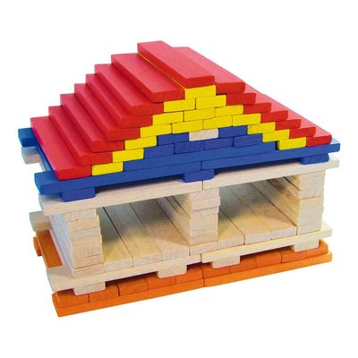 Batibloc color - 100 planchettes en bois massif colorées VILAC
