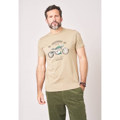 T-shirt regular homme en jersey 100% coton imprimé moto vintage AVENUE DEELUXE