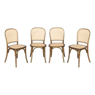 Chaise vintage bois et rotin (lot de 4) MONTPARNASSE SWEEEK