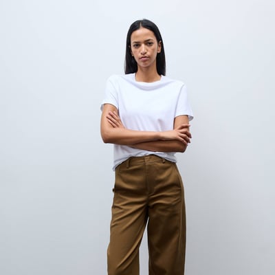 Pantalon barrel avec poches côtés en coton BIO GOTS MONOPRIX