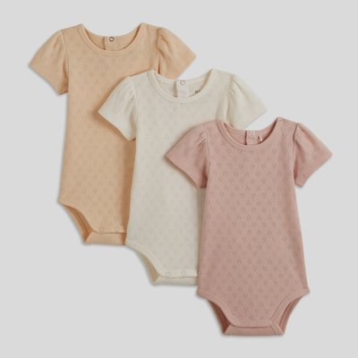 Lot de 3 bodies manches courtes, en coton BIO, certifié OEKO-TEX BOUT'CHOU