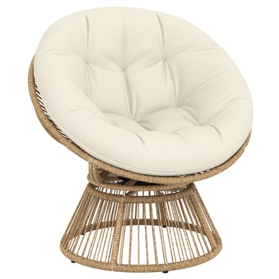 Fauteuil pivotant en rotin Résine tressée OUTSUNNY