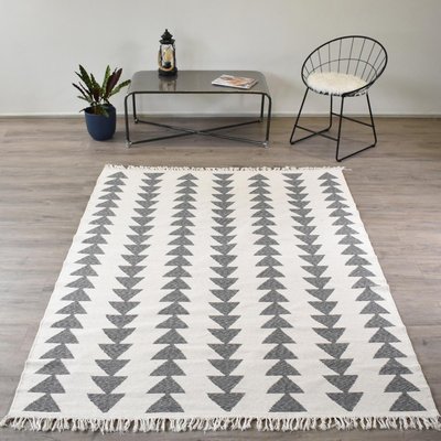 Tapis kilim reversible en coton motif scandinave BE UN AMOUR DE TAPIS