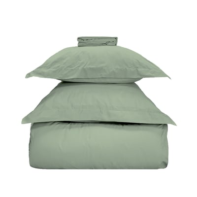 Pack 4 pièces STUDIO 2 personnes (1 drap housse 160x200 cm + 1 housse de couette 240x220 cm + 2 taies) SENSEI MAISON