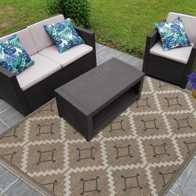 Tapis extérieur tissé kilim rectangle ZEPHYR 2 UN AMOUR DE TAPIS