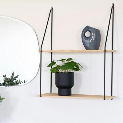 Etagère murale design en bois et métal noir TALLINN PIER IMPORT