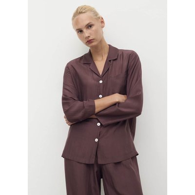 Chemise longue en soie MANGO