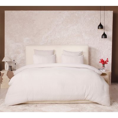 Parure unie avec housse de couette et taie(s) en gaze de coton lavé, Ava C DESIGN HOME TEXTILE